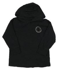 Černé triko se smajlíkem a kapucí Next