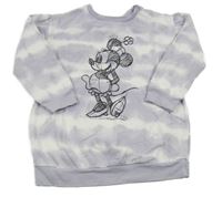 Lila-biela šatová batikovaná mikina s Minnie Tu