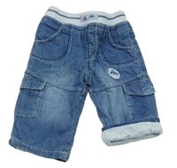 Světlemodré cargo cuff podšité rifle s úpletovým pasem a auty George