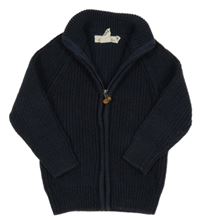 Tmavomodrý propínací svetr H&M