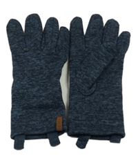 Tmavomodré pletené melírované prstové rukavice