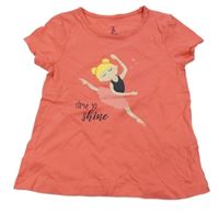 Korálové tričko s baletkou Lupilu