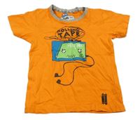 Oranžové tričko s potiskem Cool Club