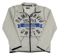 Svetlosivá prepínaci mikina s nápismi