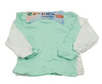 Nové - 2set - 2x triko - bílé + tyrkysové 