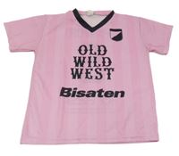 Svetloružová -čierne športové tričko s nápisom a číslom