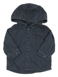 Antracitová rifľová bunda s kapucňou F&F