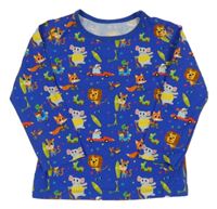 Modré tričko so zvieratkami