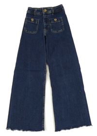 Tmavomodré široké rifle Zara