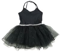 Čierne cvičobné body s tylovou třpytivou sukní H&M