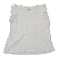 Biely top s volánikmi H&M