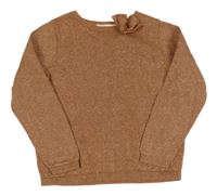 Broskvový trblietavý sveter s 3D mašlou H&M