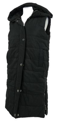 Dámská černá šusťáková maxi vesta s kapucí Rising 