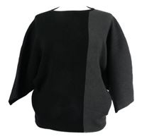 Dámsky sivo-čierny rebrovaný sveter Bluoltre