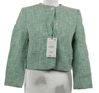 Nové - Dámský zeleno-bílý melírovaný crop kabátek Zara 