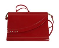 Dámské červené plastové psaníčko s kamienkami