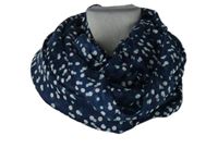 Dámská tmavomodrá puntíkovaná límcová šála 