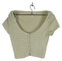 Dámska béžová madeirová crop blúzka H&M