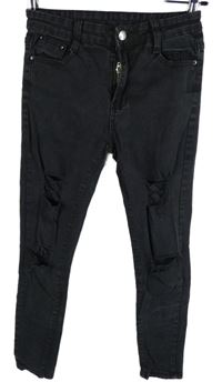 Dámske čierne skinny rifle Shein