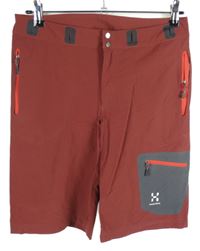 Dámske vínové šušťákové outdoorové kraťasy Haglofs