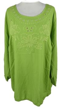 Dámská limetková madeirová halenková tunika Dress Inn 