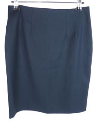 Dámska tmavomodrá púzdrová sukňa H&M