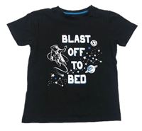 Čierne tričko s nápisom a kosmonautem Pep&Co