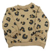 Béžová mikina s leopardím vzorom H&M