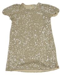 Béžové flitrované šaty F&F