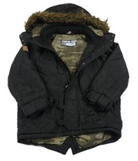 Čierna šušťáková zimná bunda s kapucňou George