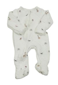 Biely lehce zateplený overal so zvieratkami F&F