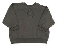 Sivá oversize mikina so smajlíkom Next