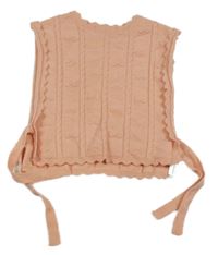 Svetloružová pletená vesta