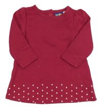 Vínové teplákové šaty so srdiečkami Lupilu