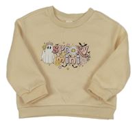 Béžová mikina s nápisom a duchem Shein