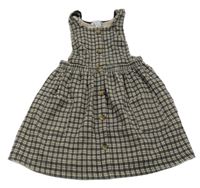 Světlehnědo-sivé kockované šaty s trakami Primark