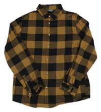 Hnedo-čierna kockovaná košeľa Primark