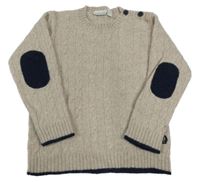 Béžovo-tmavomodrý sveter