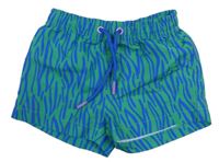 Zeleno-modré vzorované plážové kraťasy MANOR baby