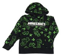 Černo-zelená mikina Minecraft s kapucí
