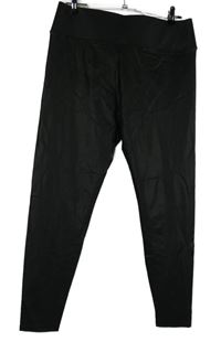 Nové - Dámske čierne potiahnuté é legíny New Look