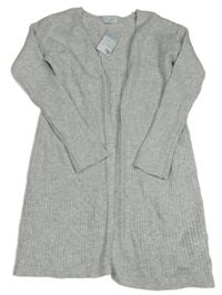 Šedý žebrovaný pletený cardigan Primark