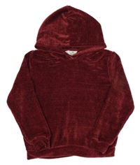 Vínový žinylkový svetr s kapucí H&M