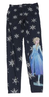 Tmavomodré pyžamové kalhoty s vločkami a Elsou - Frozen