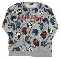 Sivo-farebná mikina s potiskem - Harry Potter