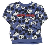 Modrá vzorovaná mikina s Mickeym a nápisem Matalan