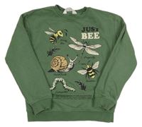 Zelená mikina so zvieratkami H&M