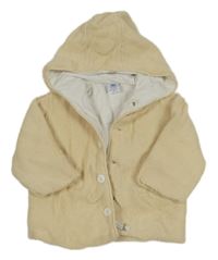 Světlebéžový vlněný podšitý svetr s kapucí 