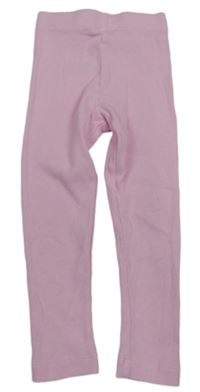 Svetloružové rebrované legíny