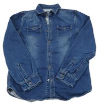 Tmavomodrá tepákovo/riflová košeľa Rebel